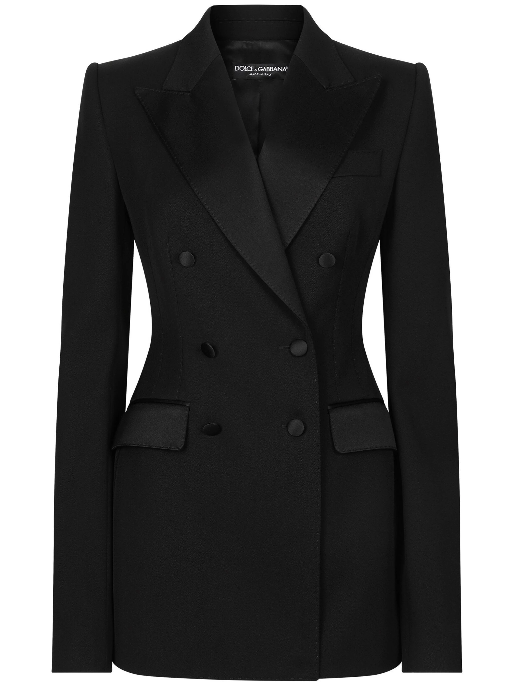 Dolce & Gabbana Black Double-breasted Wool Blazer In Black