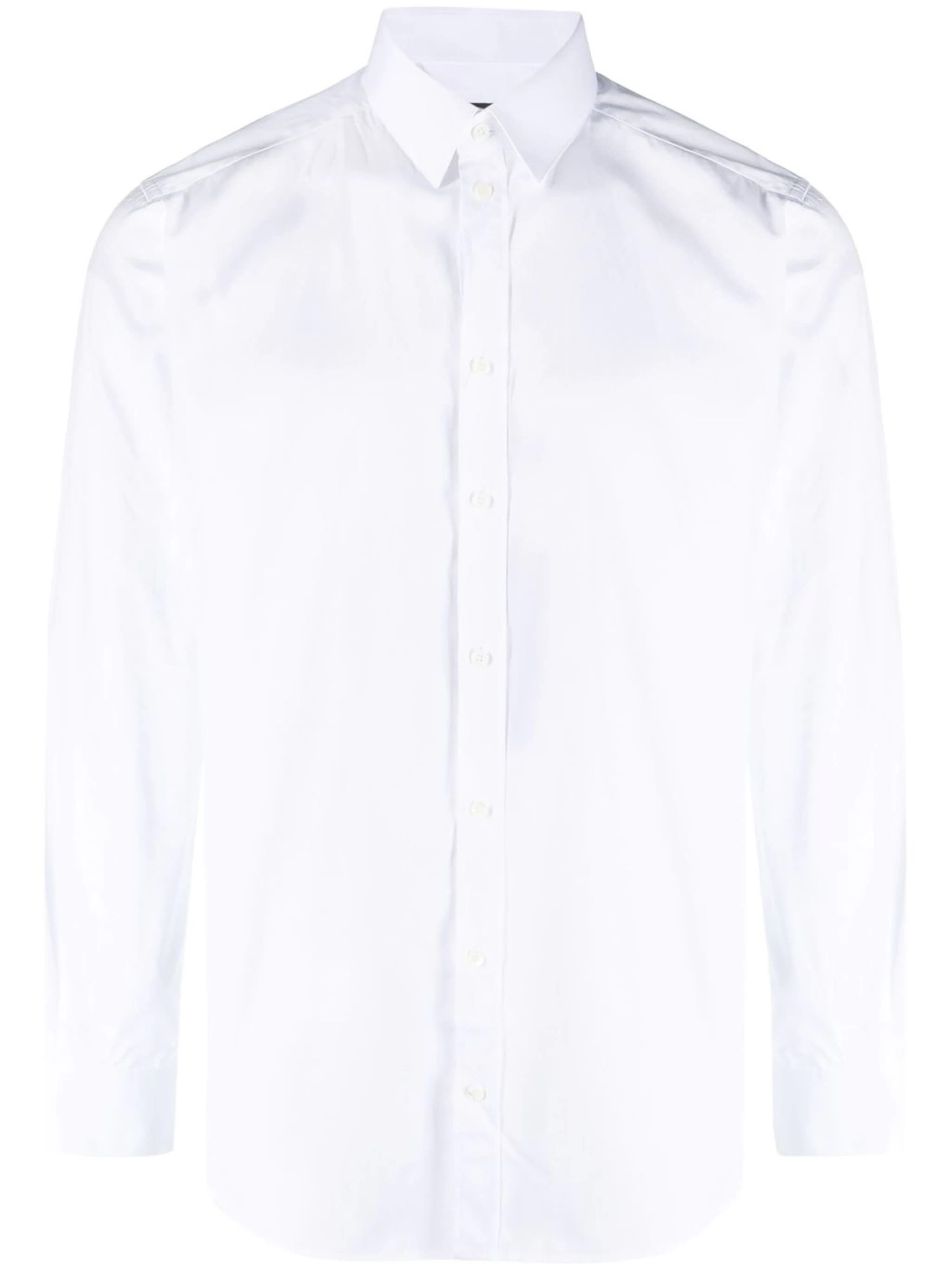 Dolce & Gabbana Fit Gold Shirt In Pure Cotton In White