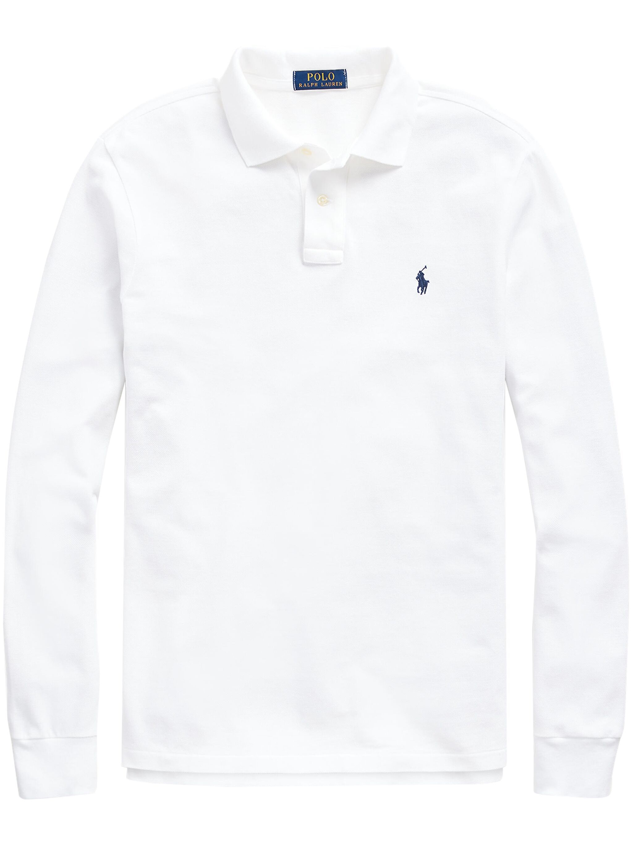 Polo Ralph Lauren Pony Embroidered Long-sleeved Polo Shirt In White